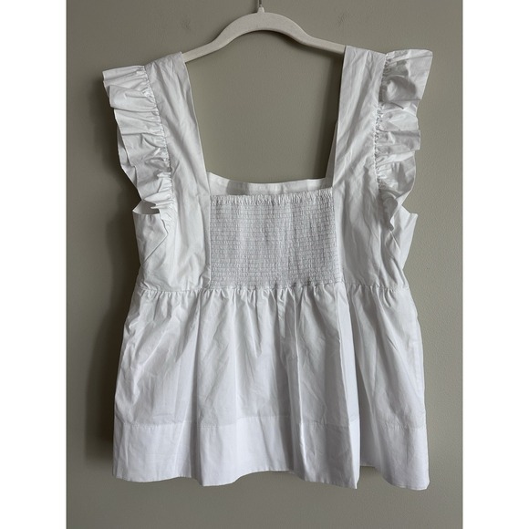 LILLY PULITZER Resort‎ White Tiana Babydoll Ruffled Tank; Size 10 - Picture 2 of 6